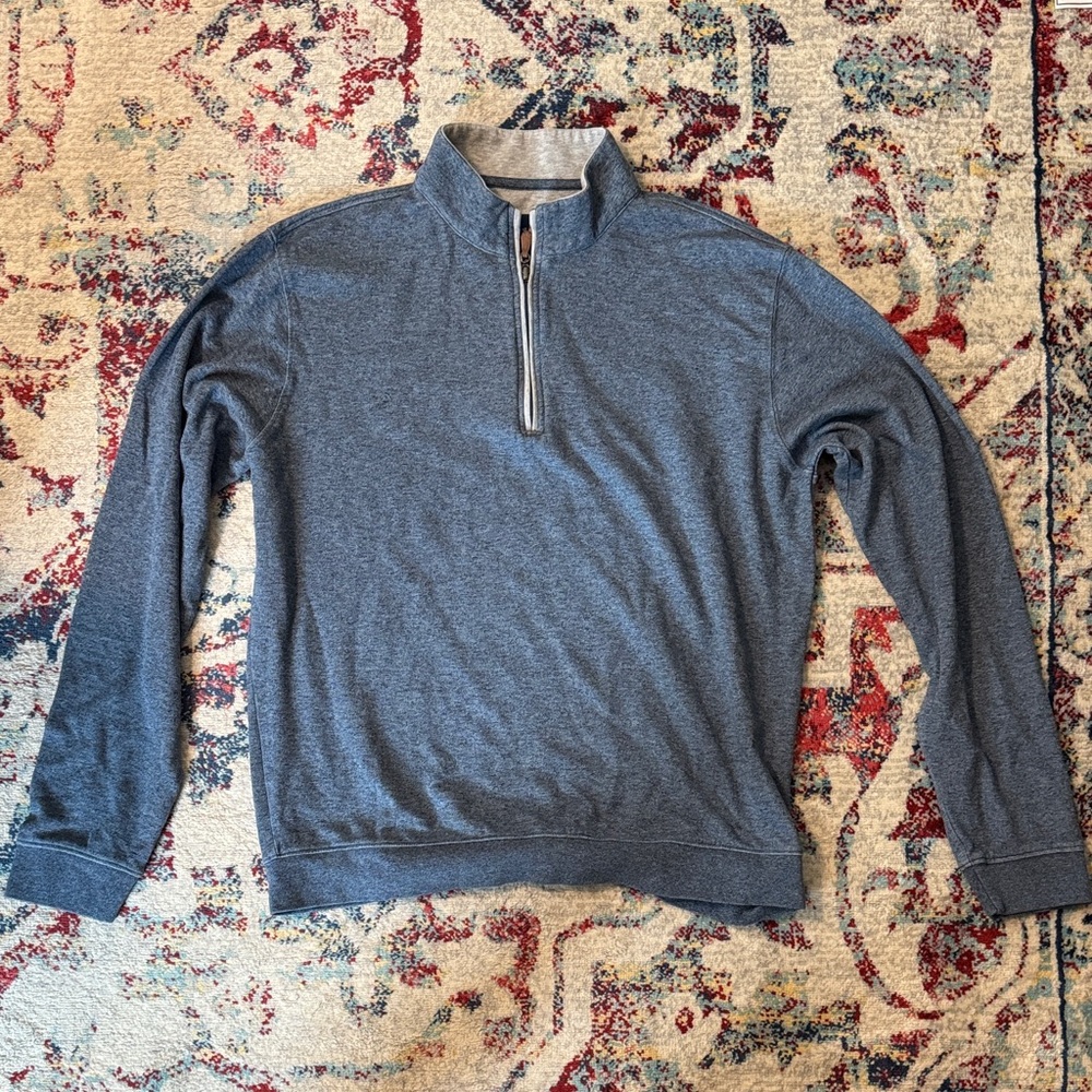 johnnie-O Steel Blue Zip-Up Sweater